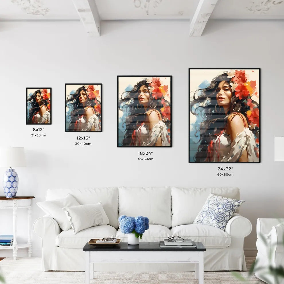 Expressionism - A Woman With Flowers In Her Wall Art