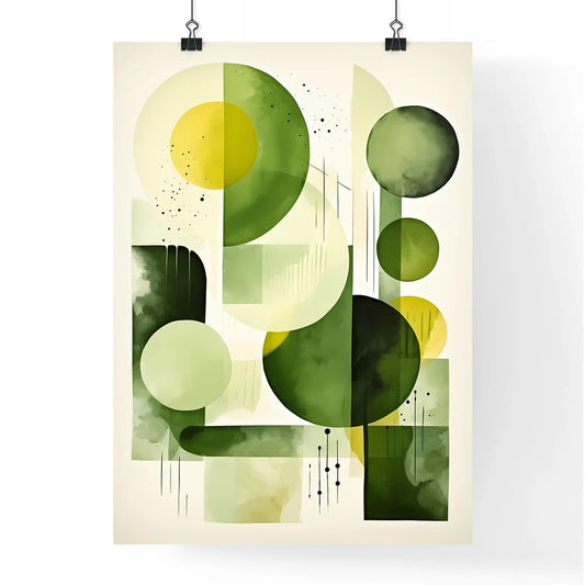 Green One - A Green And Yellow Circles And L Poster