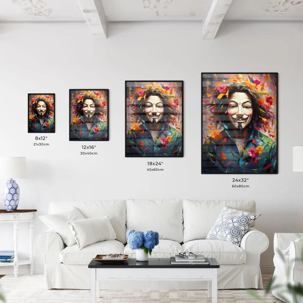Guy Fawkes - A Man With A Mask And Flower Wall Art