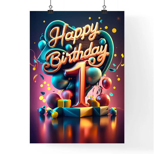 Happy 1St Birthday - A Birthday Sign With Ba Poster