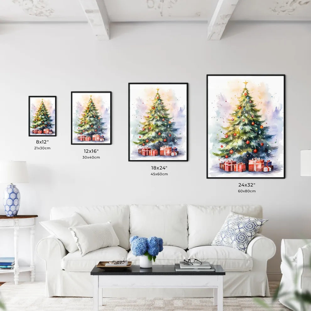 Holidays - A Watercolor Of A Christmas Tree Wall Art