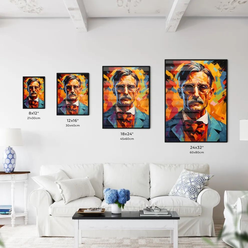James Joyce - A Man With Glasses And A Musta Wall Art