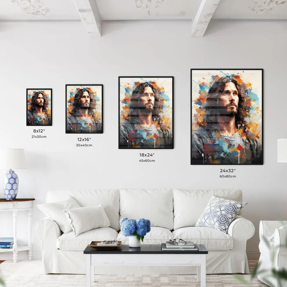 Jesus Christ - A Man With Long Hair And Bear Wall Art