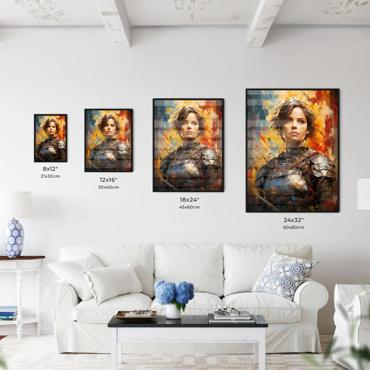 Joan Of Arc - A Woman In Armor With Paint Sp Wall Art