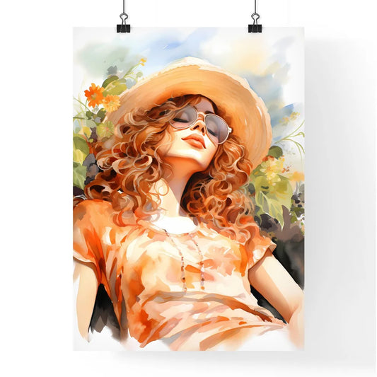 Leisure Time - A Woman Wearing A Hat And Sun Poster