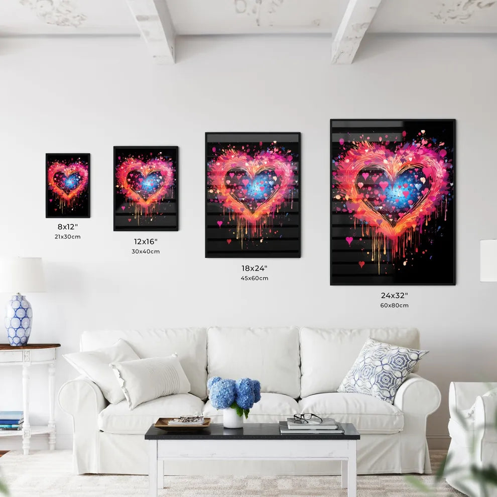 Love - A Heart Shaped Paint Splatte Wall Art