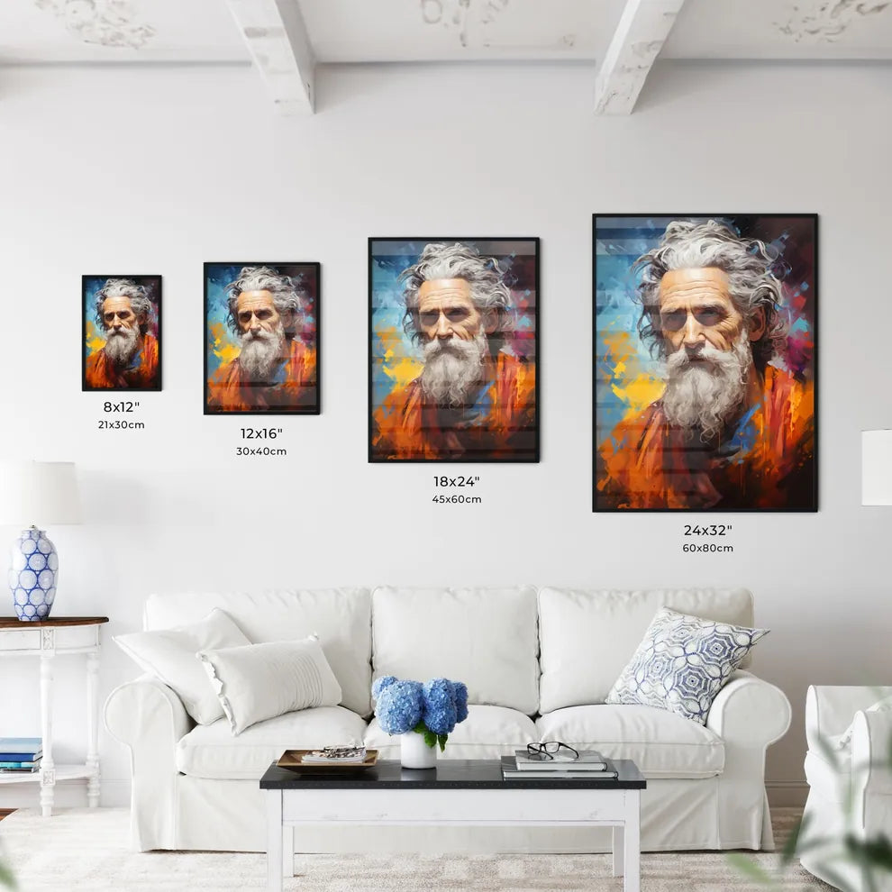 Moses - A Painting Of A Man With A White Bea Wall Art