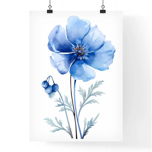 Relax - A Blue Flower With Leave Poster