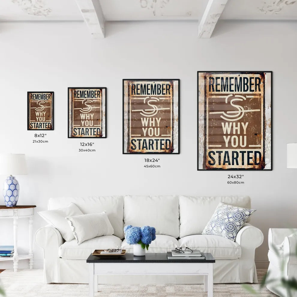 Remember Why You Started - A Sign On A Wal Wall Art