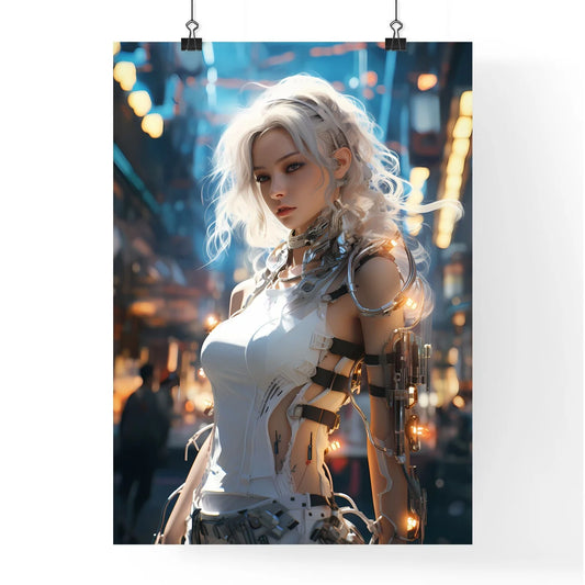 Sicence Fiction - A Woman In A White Dres Poster