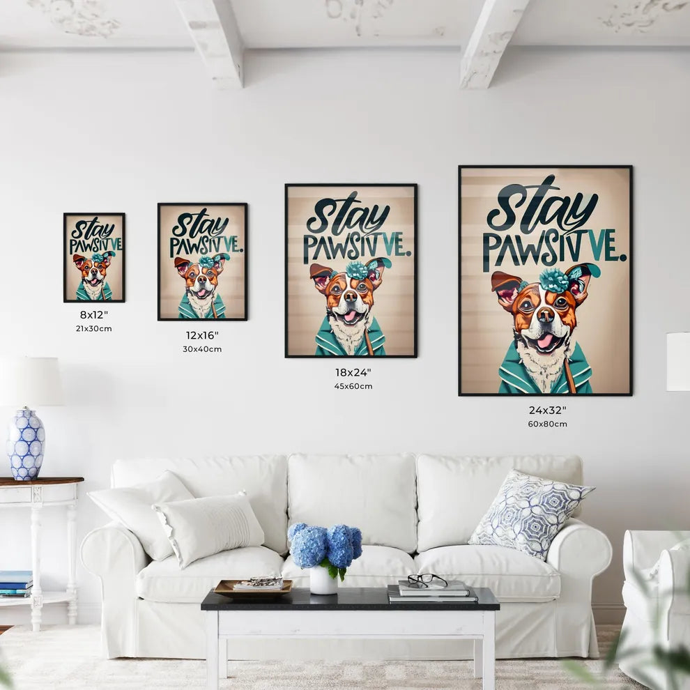 Stay Pawsitive Art Print