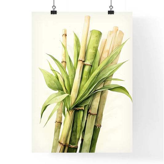 Sugar Cane - A Bunch Of Bamboo Stems With Le Poster