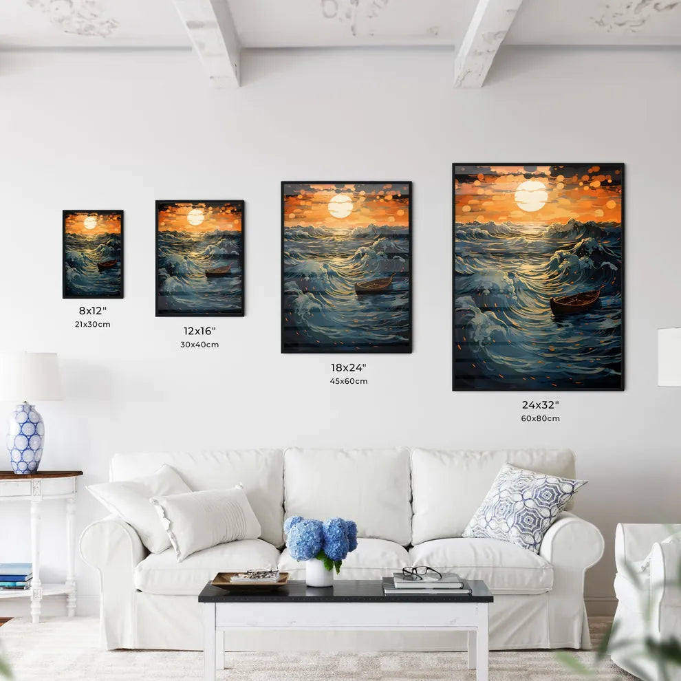 The Ocean - A Boat In The Ocea Wall Art