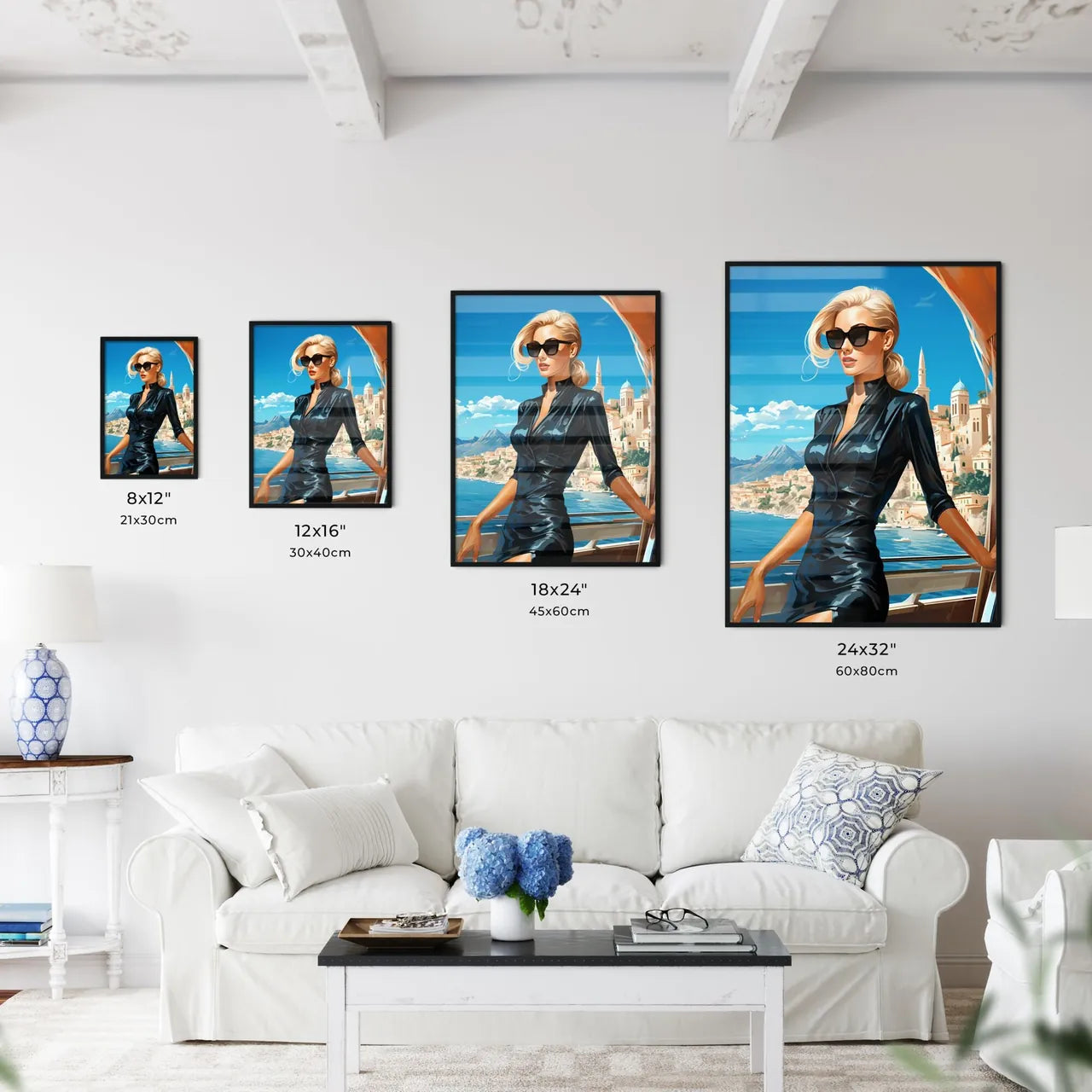 Travel Fashion - A Woman In A Black Dres Wall Art