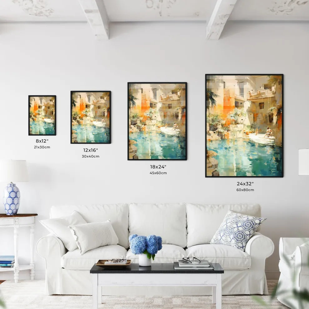 Urbanism - A Pool With People Sitting On I Wall Art