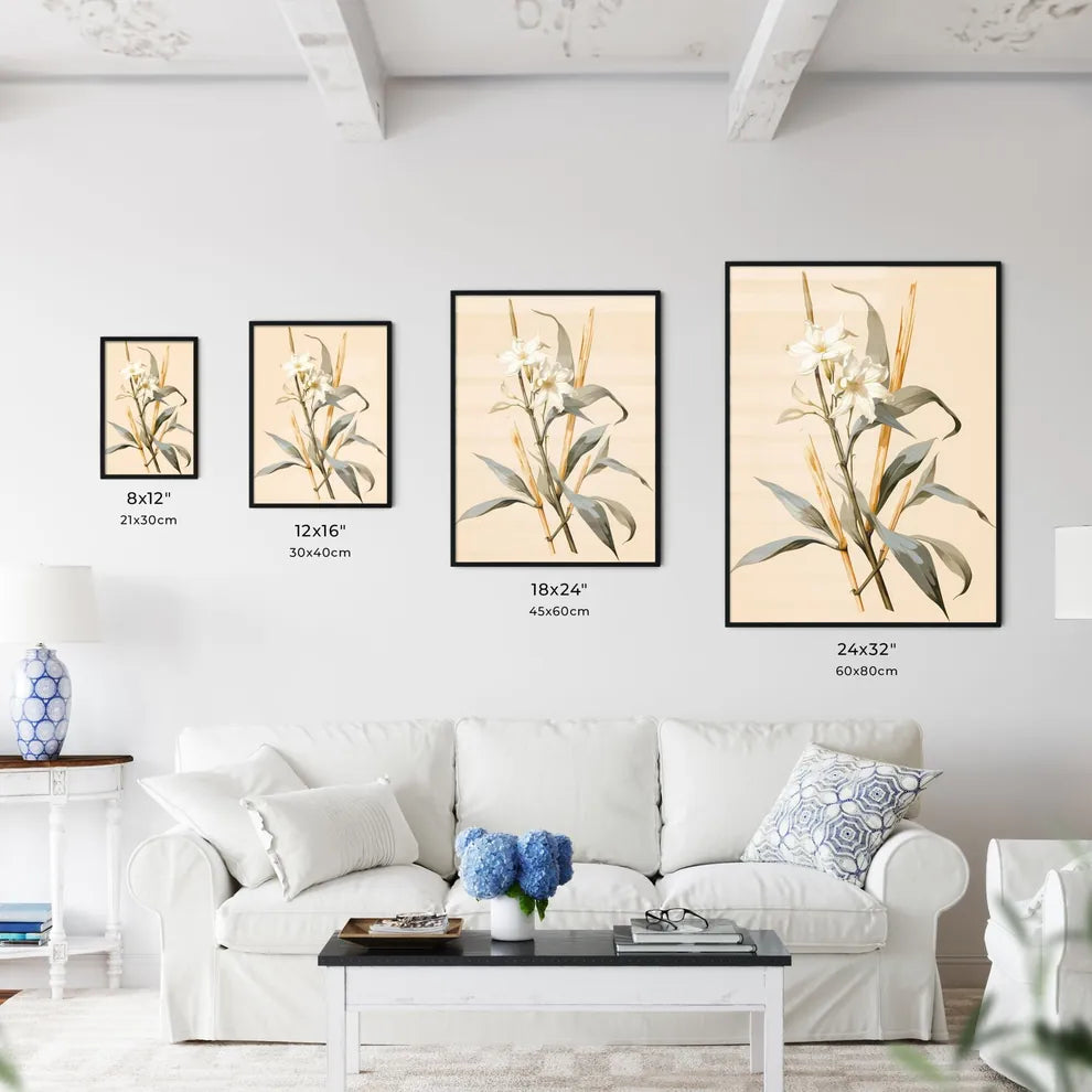 Vanilla - A White Flowers And Green Leave Wall Art