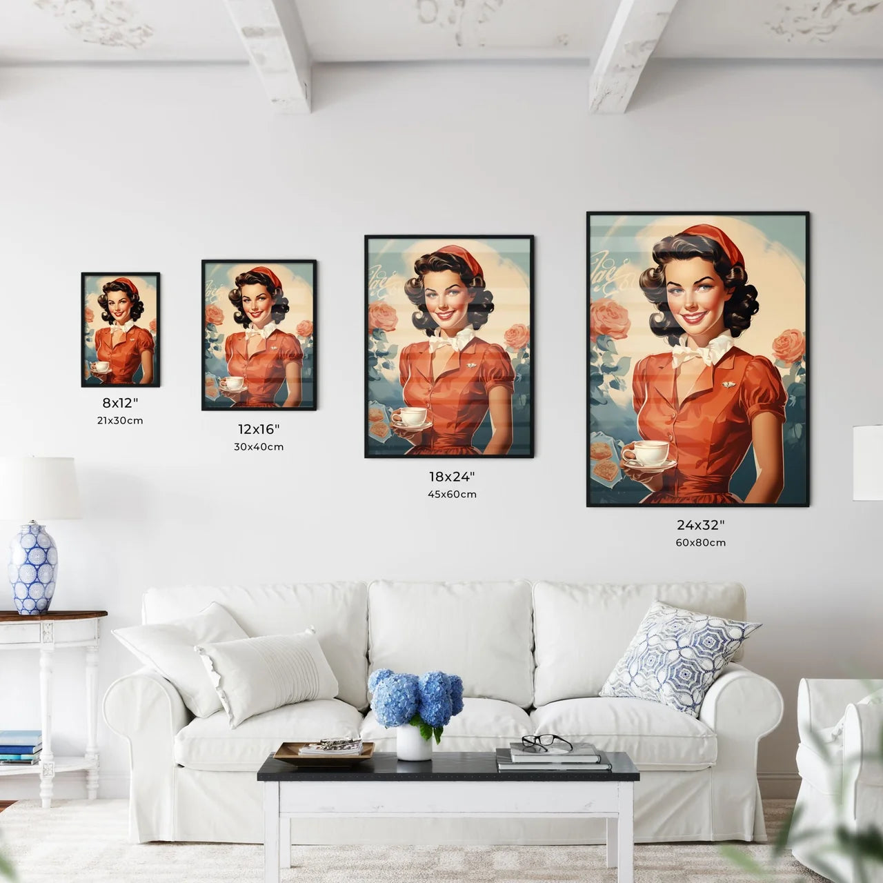 Vintage Advertising - A Woman Holding A Cup Wall Art