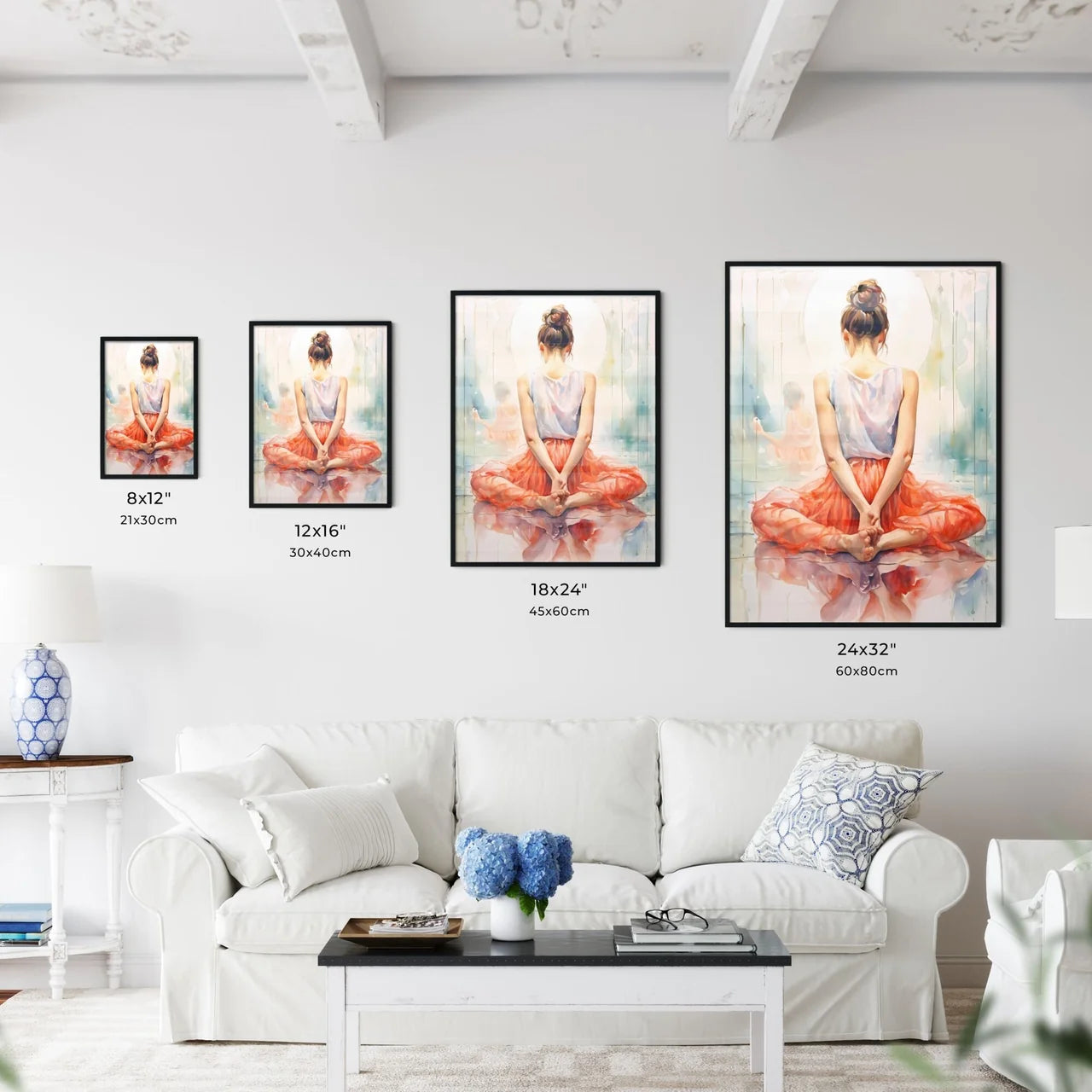 Yoga - A Woman Sitting In A Yoga Pos Wall Art