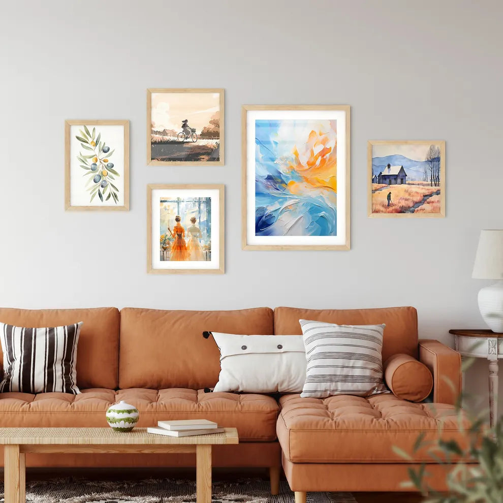 Abstract Oil Painting With Predominant Blues Wall Art