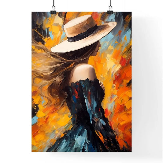Back Of Woman With Big Hat And Shadow - A Pa Poster