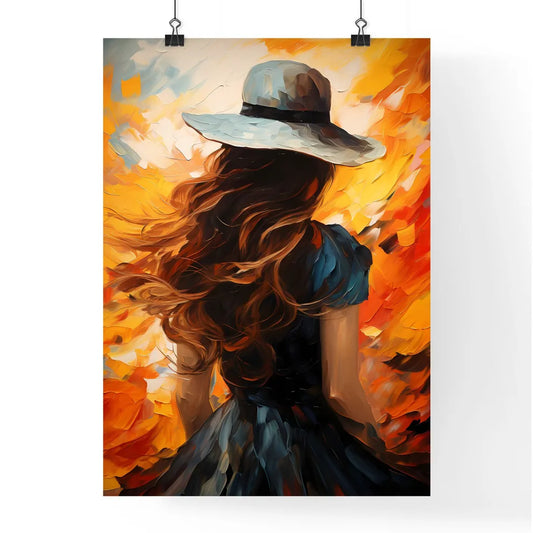 Back Of Woman With Big Hat And Shadow - A Pa Poster