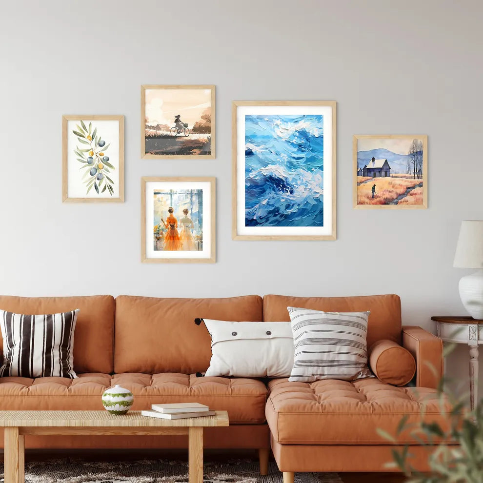 Blue Water Sea Waves Abstract - A Painting O Wall Art