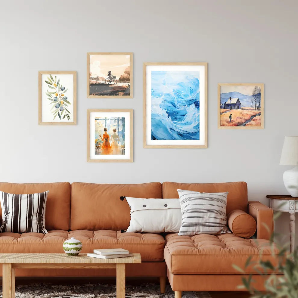 Blue Water Sea Waves Abstract - A Blue And W Wall Art