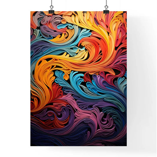 Close-Up Of Wave Metal Plate - A Colorful S Poster