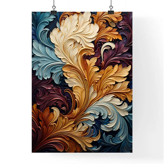 Decorative Floral Swirls Vintage Gold - A Co Poster