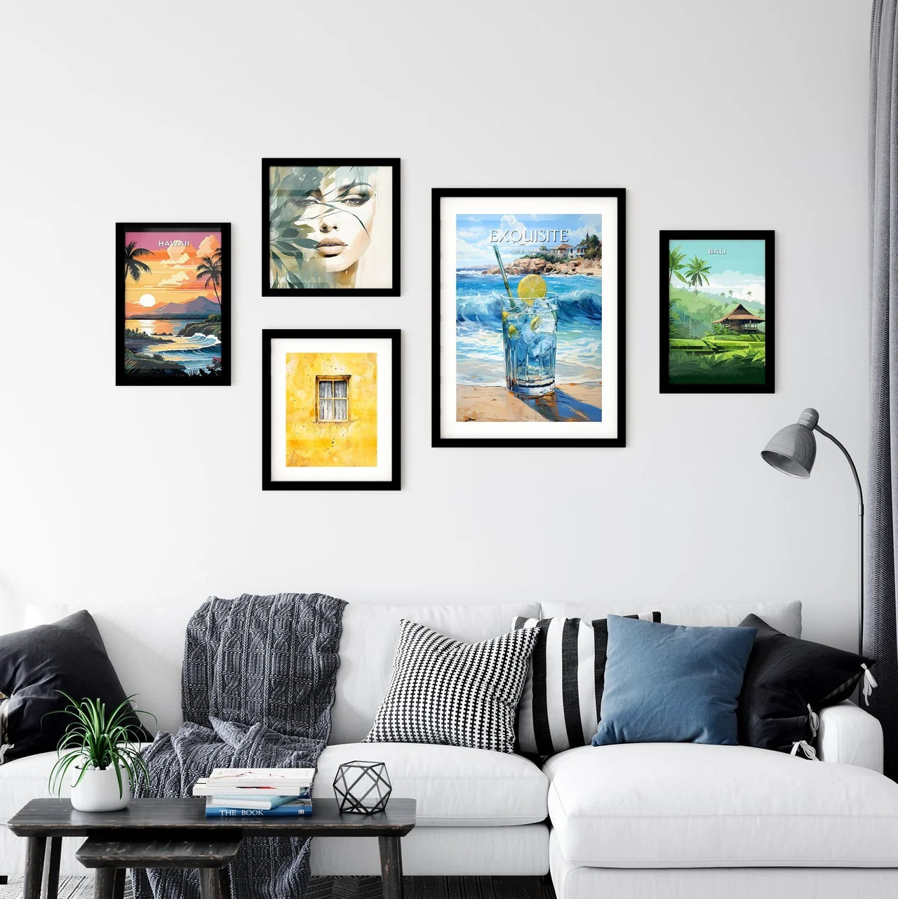 Margarita Cocktail On Beach Blue Sea - A Gla Wall Art