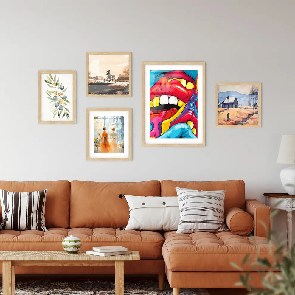 Mouth Pop Art Seamless Pattern - A Close Up Wall Art