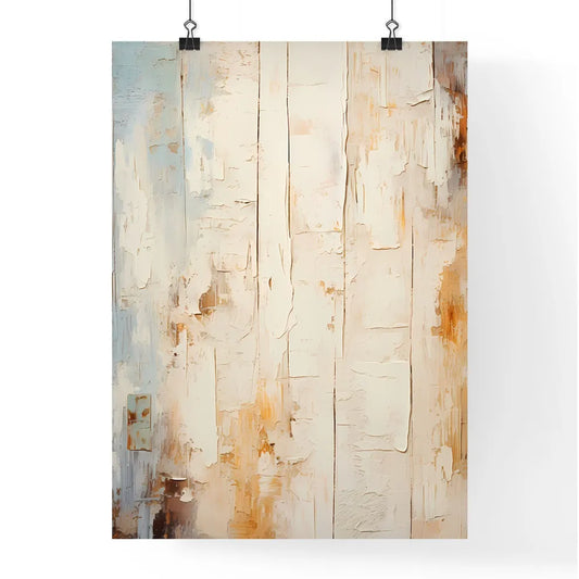 Old Wood Planks Vintage Painted With White Color - A Close Up Of A Painting Poster