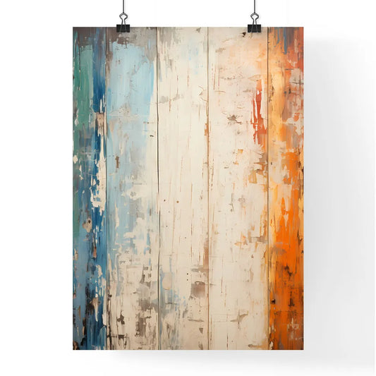Old Wood Planks Vintage Painted With White C Poster