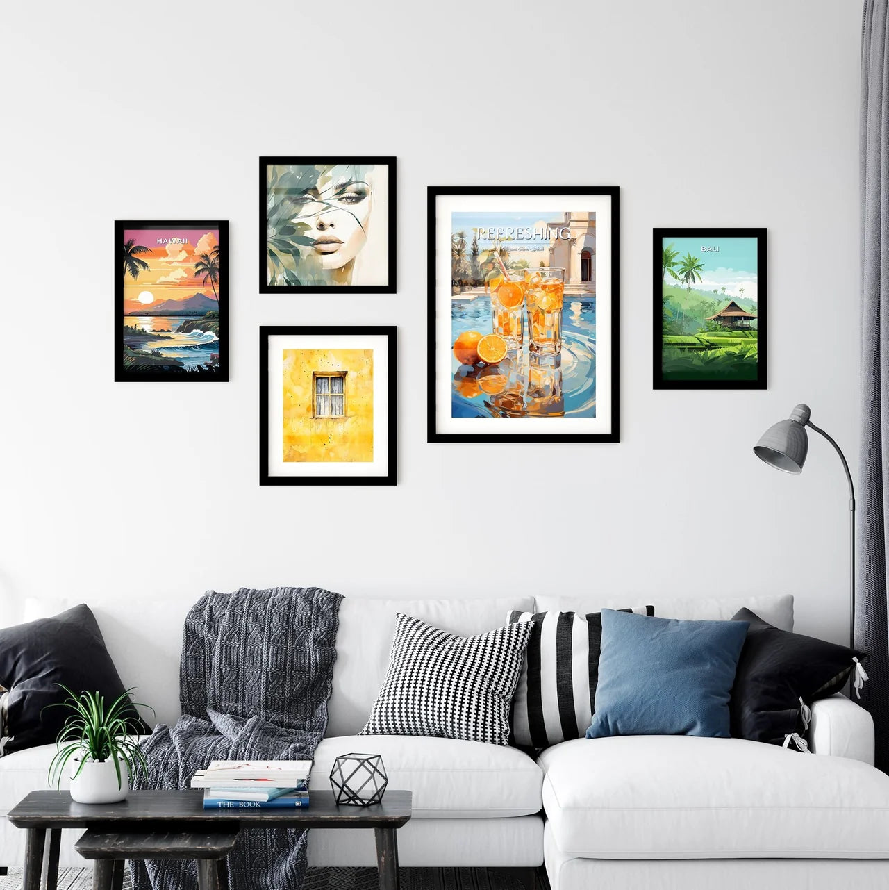 Orange Cocktail Stands On Edge Of Pool - Two Wall Art