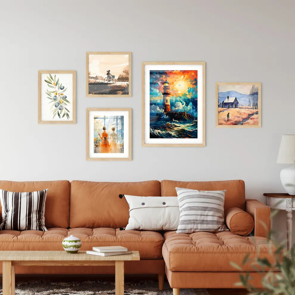 Painting Of Lighthouse Amount The Sea - A Painting Of A Lighthouse In The Ocean Interior Design
