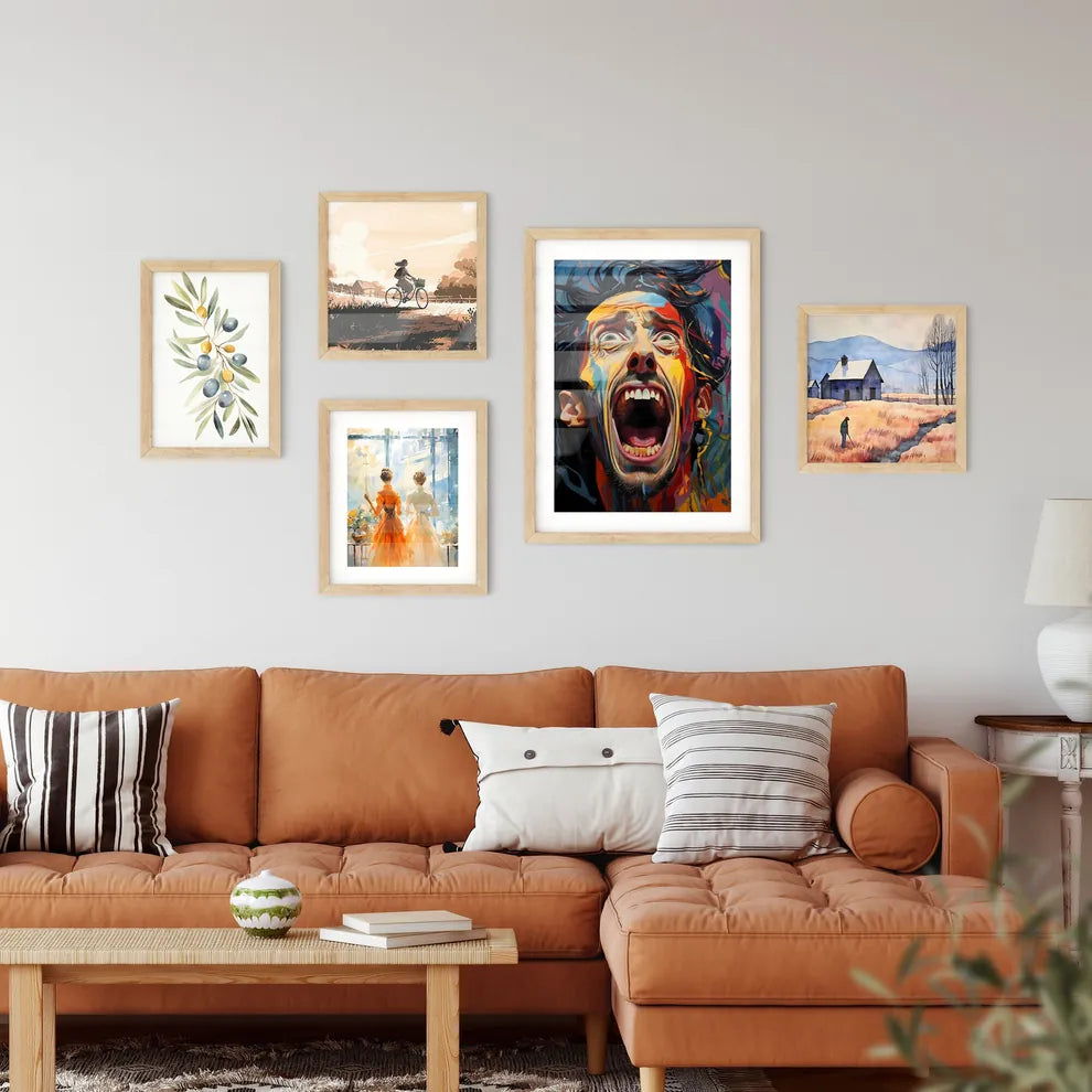 Portrait Of An Upset Man With Protruding Tee Wall Art