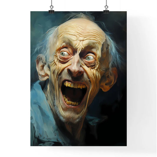 Portrait Of An Upset Man With Protruding Tee Poster