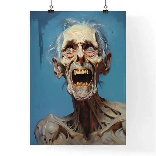 Portrait Of An Upset Man With Protruding Teeth Poster