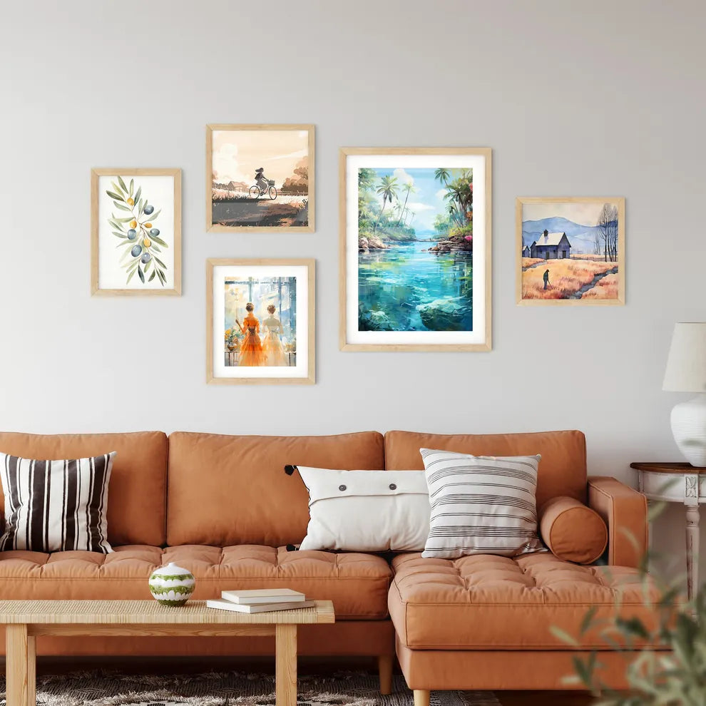Split Shot Of Tropical Island - A River With Wall Art