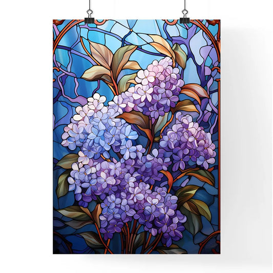 Vibrant Stained Glass Lilac Flower Elegance Poster