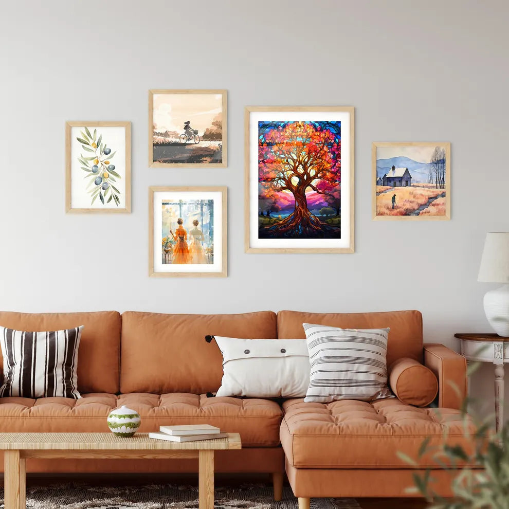 Vibrant Stained Glass Tree - A Colorful T Wall Art
