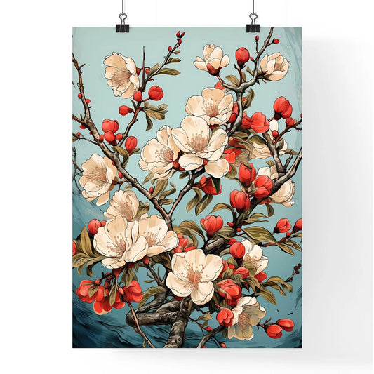 Vintage Card With A Blossoming Branch - A Cl Poster