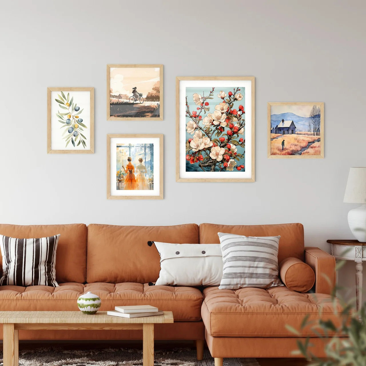 Vintage Card With A Blossoming Branch - A Cl Wall Art