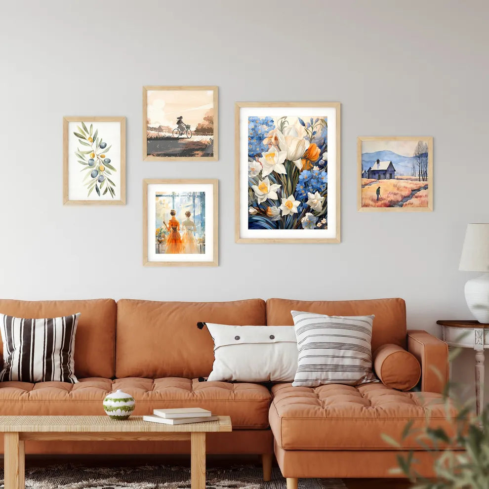 Beautiful Field Of Spring Flowers With Narci Wall Art