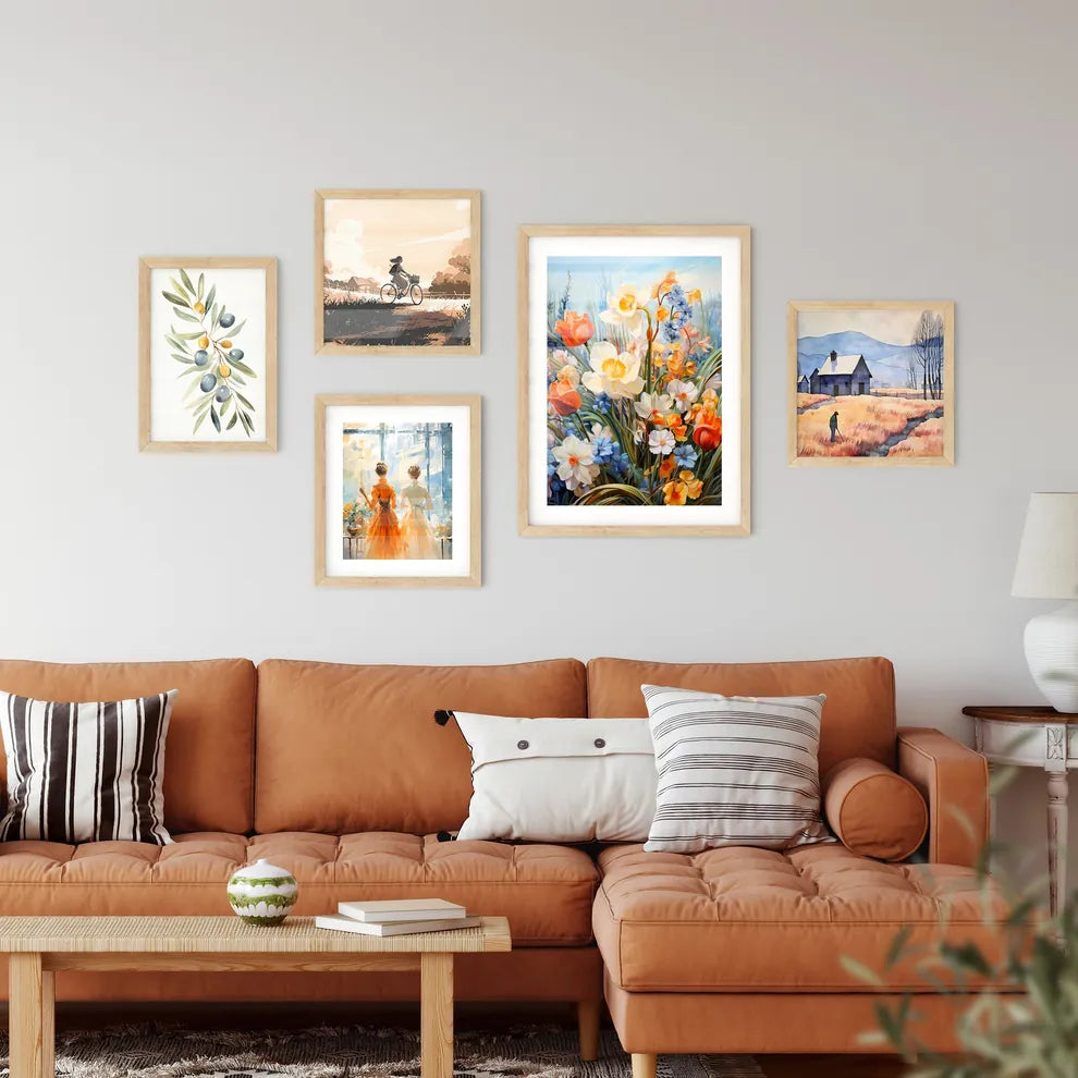 Beautiful Field Of Spring Flowers With Narci Wall Art