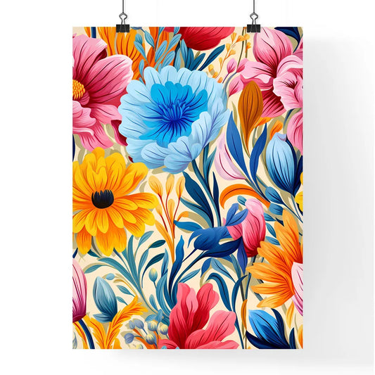Cute Simple Flowers Seamless Pattern Backgro Poster
