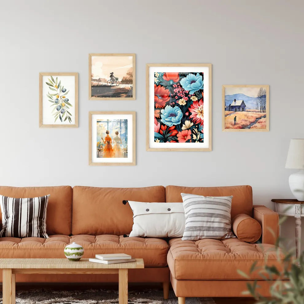 Cute Simple Flowers Seamless Pattern Backgro Wall Art