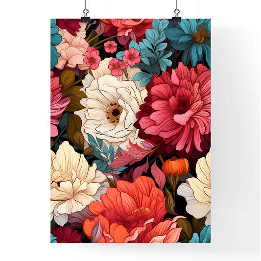 Cute Simple Flowers Seamless Pattern Backgro Poster