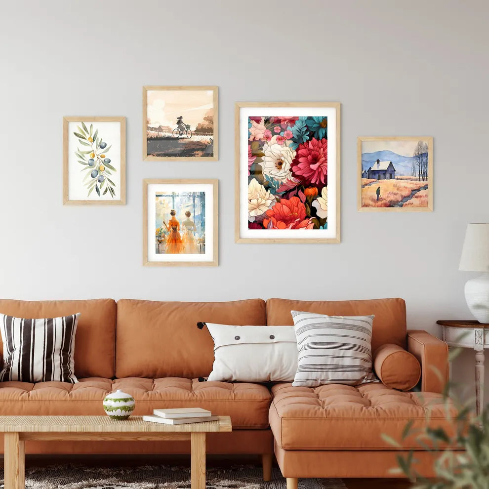Cute Simple Flowers Seamless Pattern Backgro Wall Art