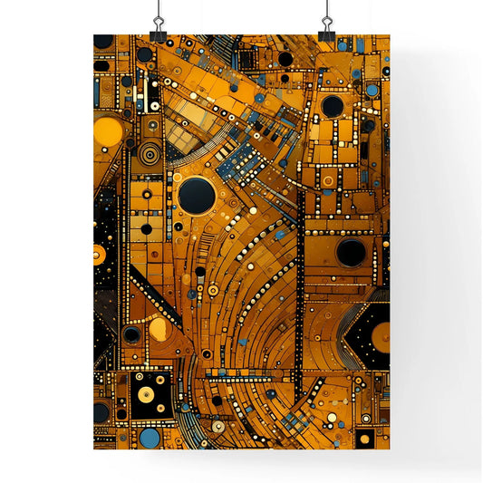 Dotted Geometric Ornament In Art Deco Style Poster